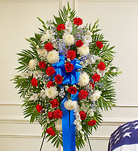 Deepest Red, White & Blue Standing Spray