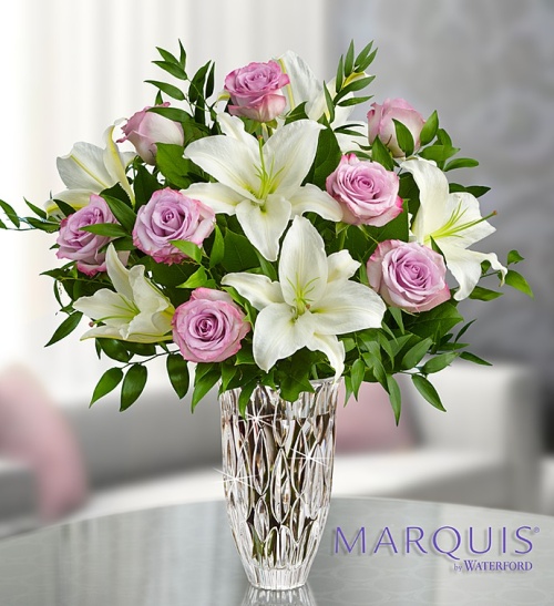Marquis by Waterford Purple Rose & Lily Bouquet