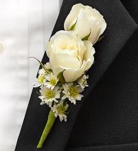 White Ring Bearer Boutonniere